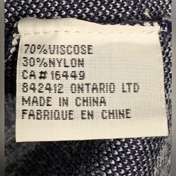 La Madona - Navy And White Pattern Detail Cardigan With Light Blue Trim - XXL - Picture 7 of 7